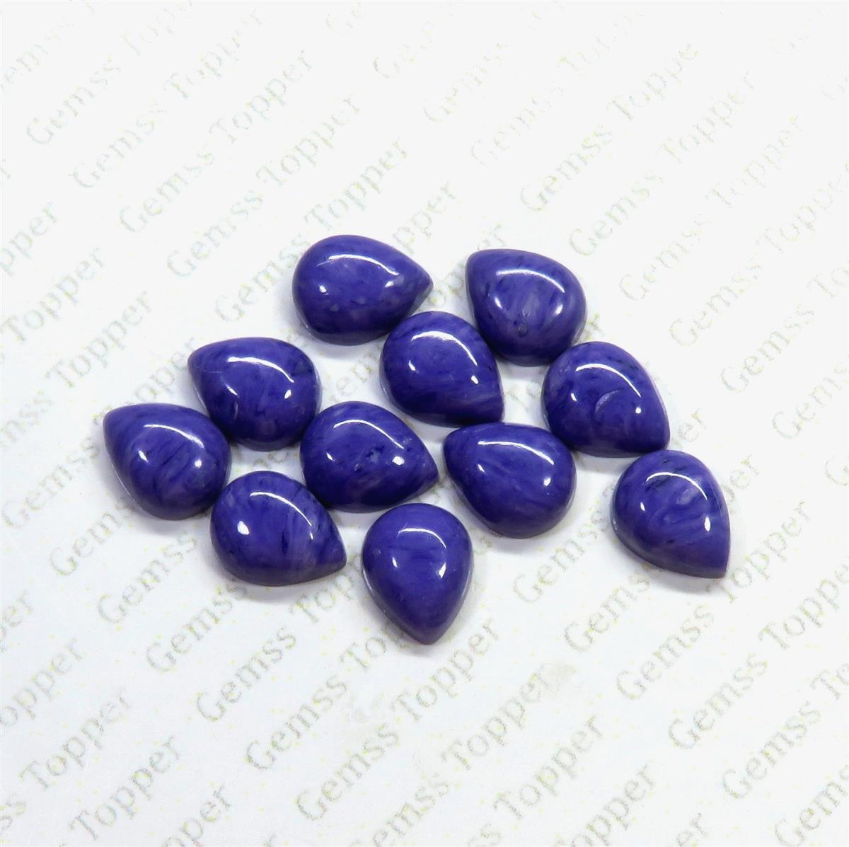 Charoite 9x12 mm Pear Cabochon
